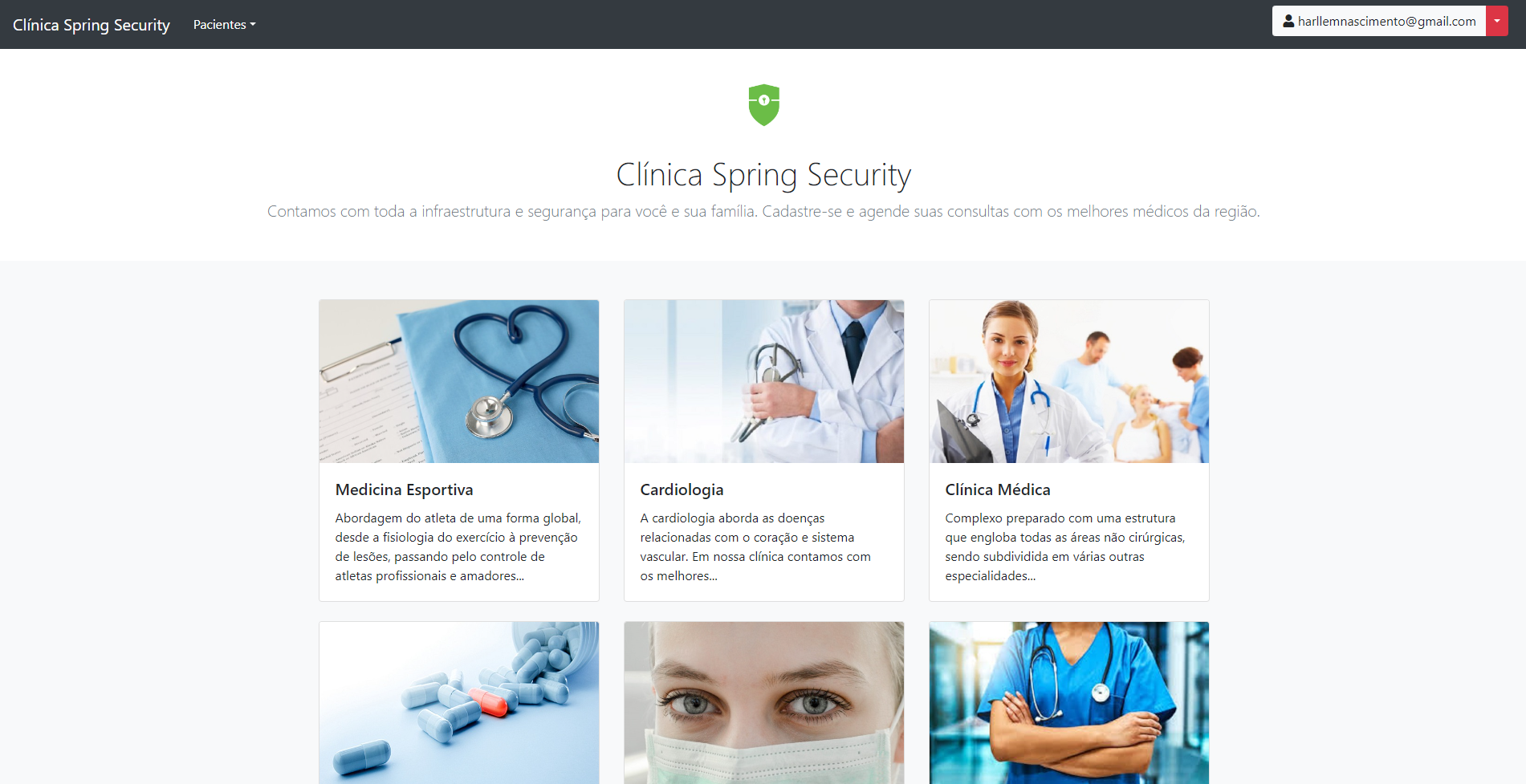 Captura de tela do Sistema de Agendamento